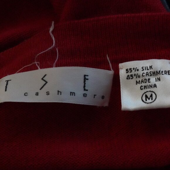 TSE Cashmere, Silk Cashmere Blend Long Sleeve Sweater, Red - Picture 4 of 5